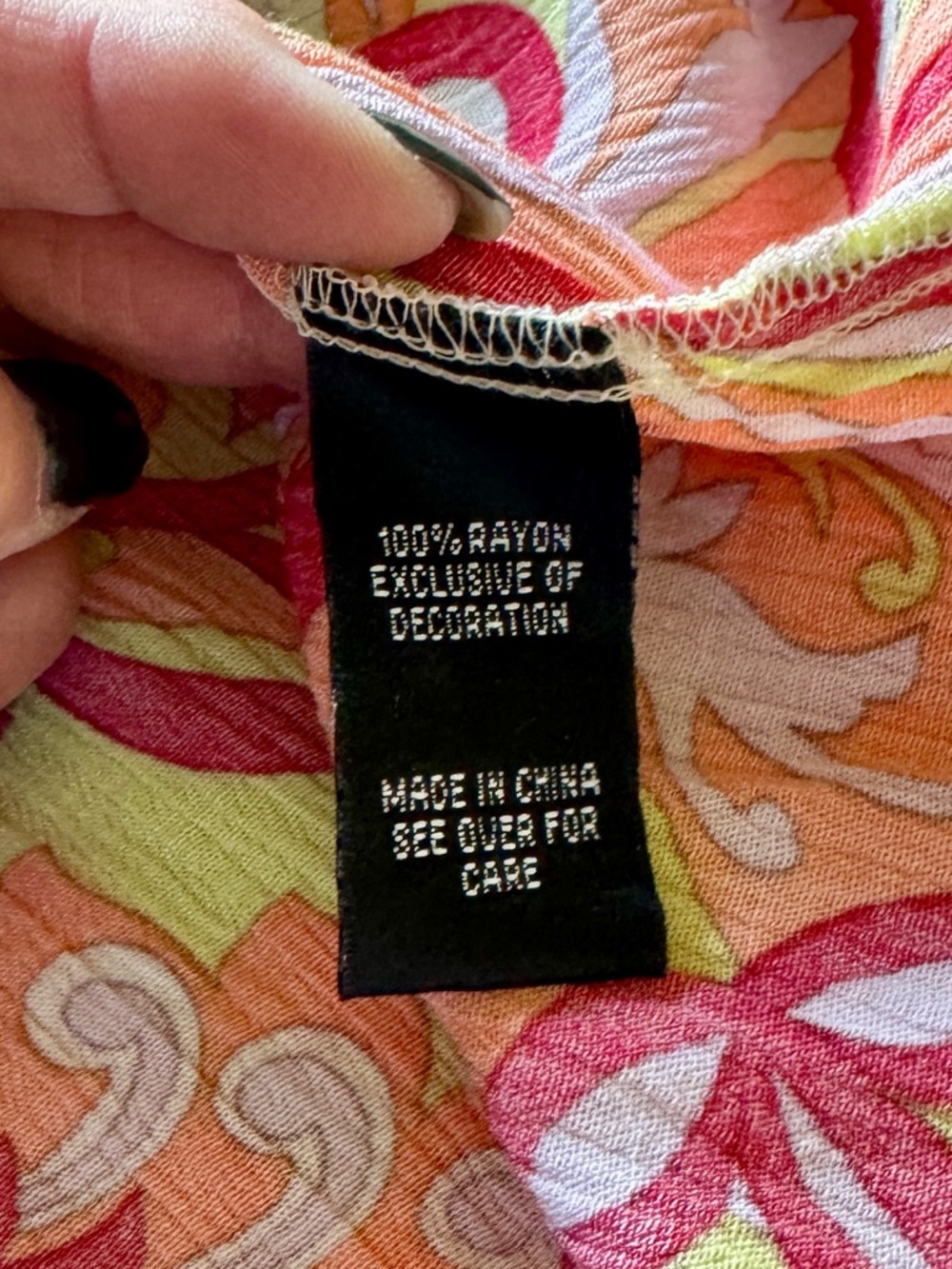 AGB Floral Paisley Tie-Front Tunic in Red, Orange & Yellow - Picture 11 of 11